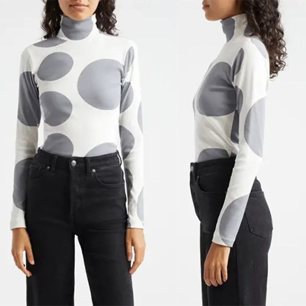 NWT Marimekko Lumia Klaava Rib Turtleneck Knit Sweater Multi Color Size: XS